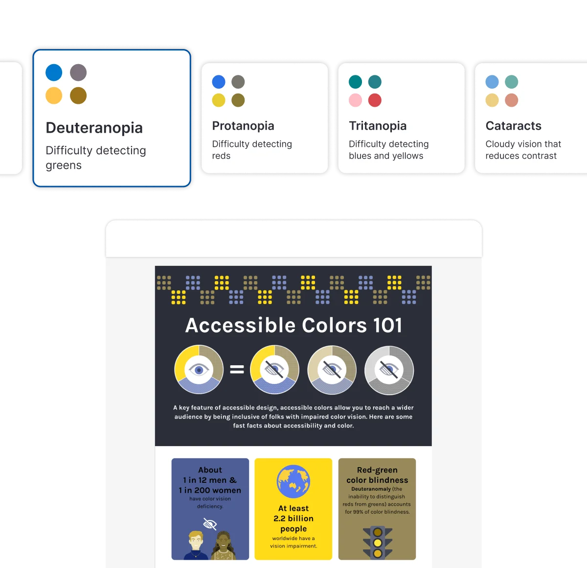 Venngage accessible colors and color-vision simulator